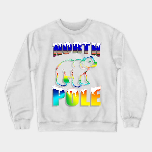 North Pole Arctic Harmony: Polar Bear Silhouette in Winter Gradient Crewneck Sweatshirt by PopArtyParty